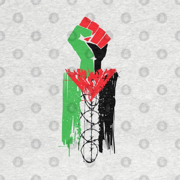 Palestinian Resistance - Free Palestine, Human Rights, Raised Fist, Anti Colonial, Anti Imperialist by SpaceDogLaika